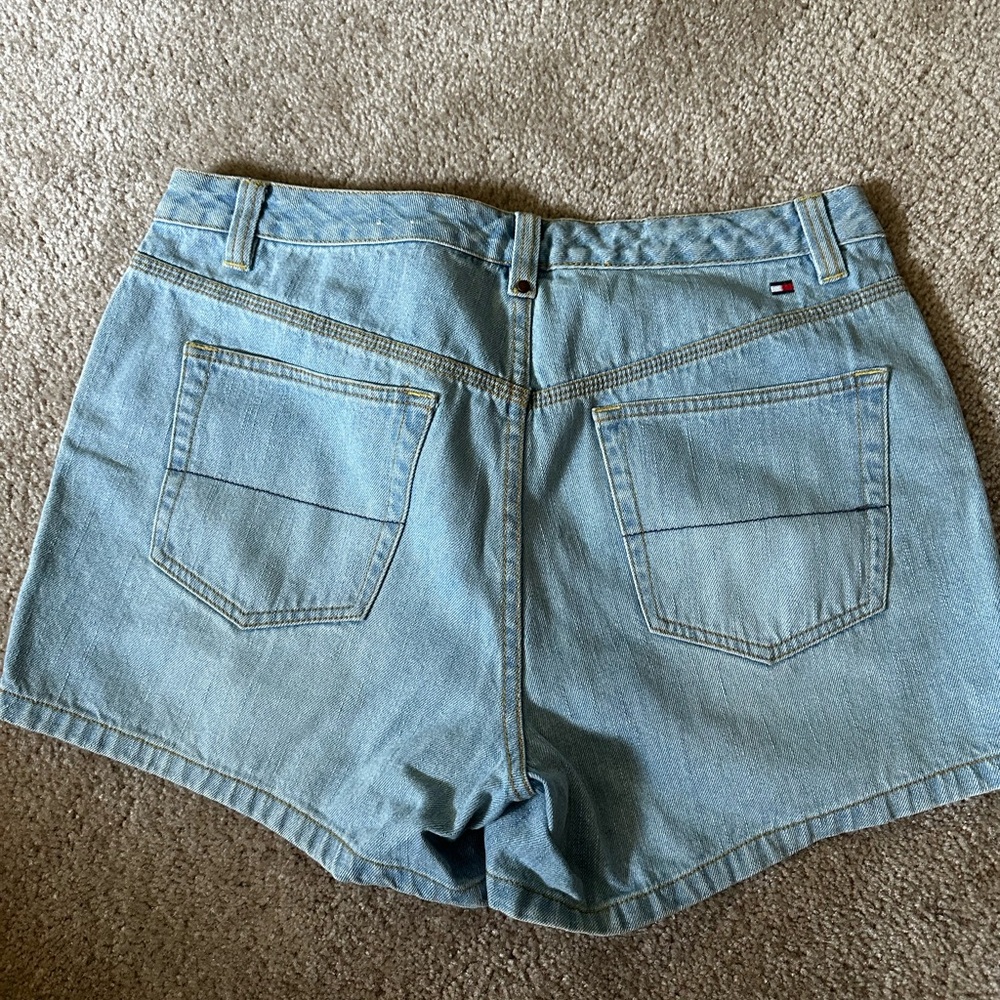 Tommy Hilfiger Blue Jean Shorts with Frayed Hem